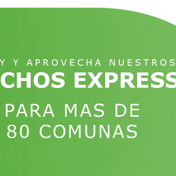 Representación gráfica de mensaje: Despachos express para más de 80 comunas en todo chile, envios en 24 horas