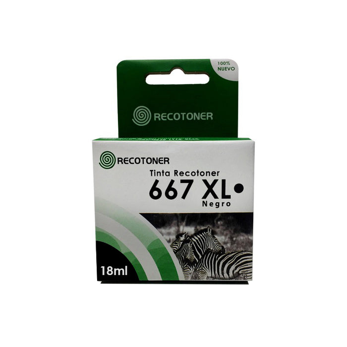 Tinta HP 667 XL Negro - Recotoner.cl