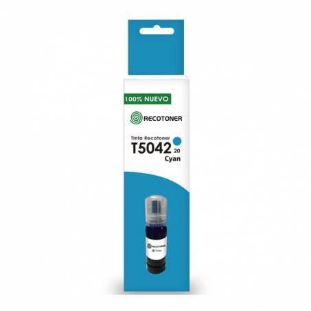 Tinta Botella Epson T504 Cyan - Recotoner.cl
