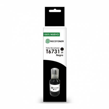 Tinta Botella Epson T 673 Negro - Recotoner.cl